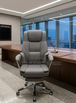 Office Chair; Leather Office Chair With Footrest