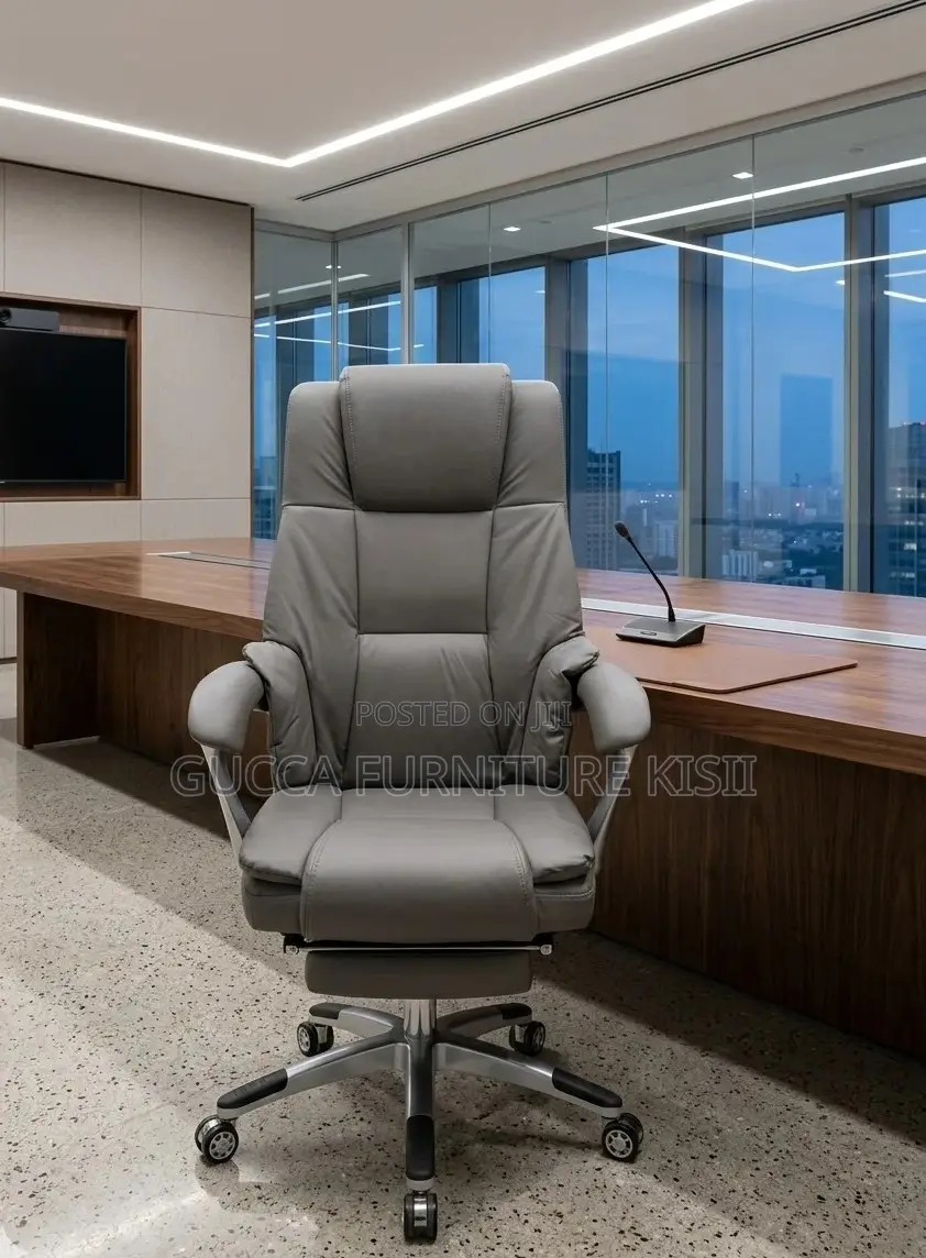 Office Chair; Leather Office Chair With Footrest