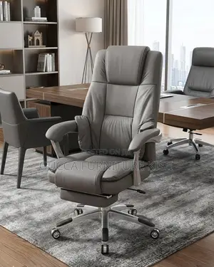 Office Chair; Leather Office Chair With Footrest