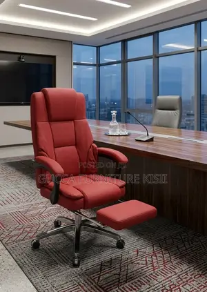 Office Chair; Leather Office Chair With Footrest