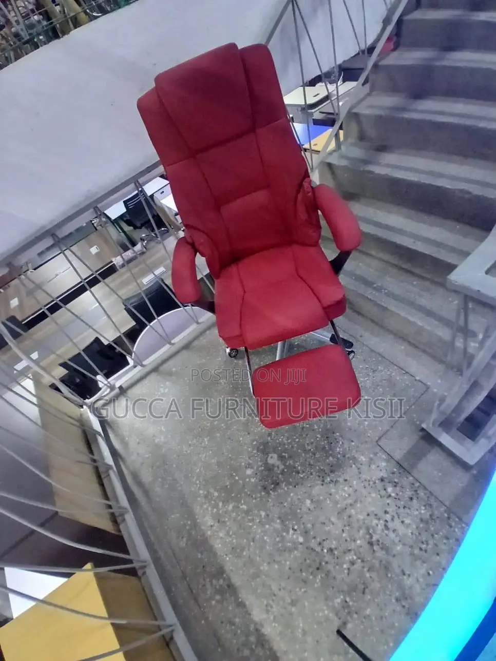 Office Chair; Leather Office Chair With Footrest