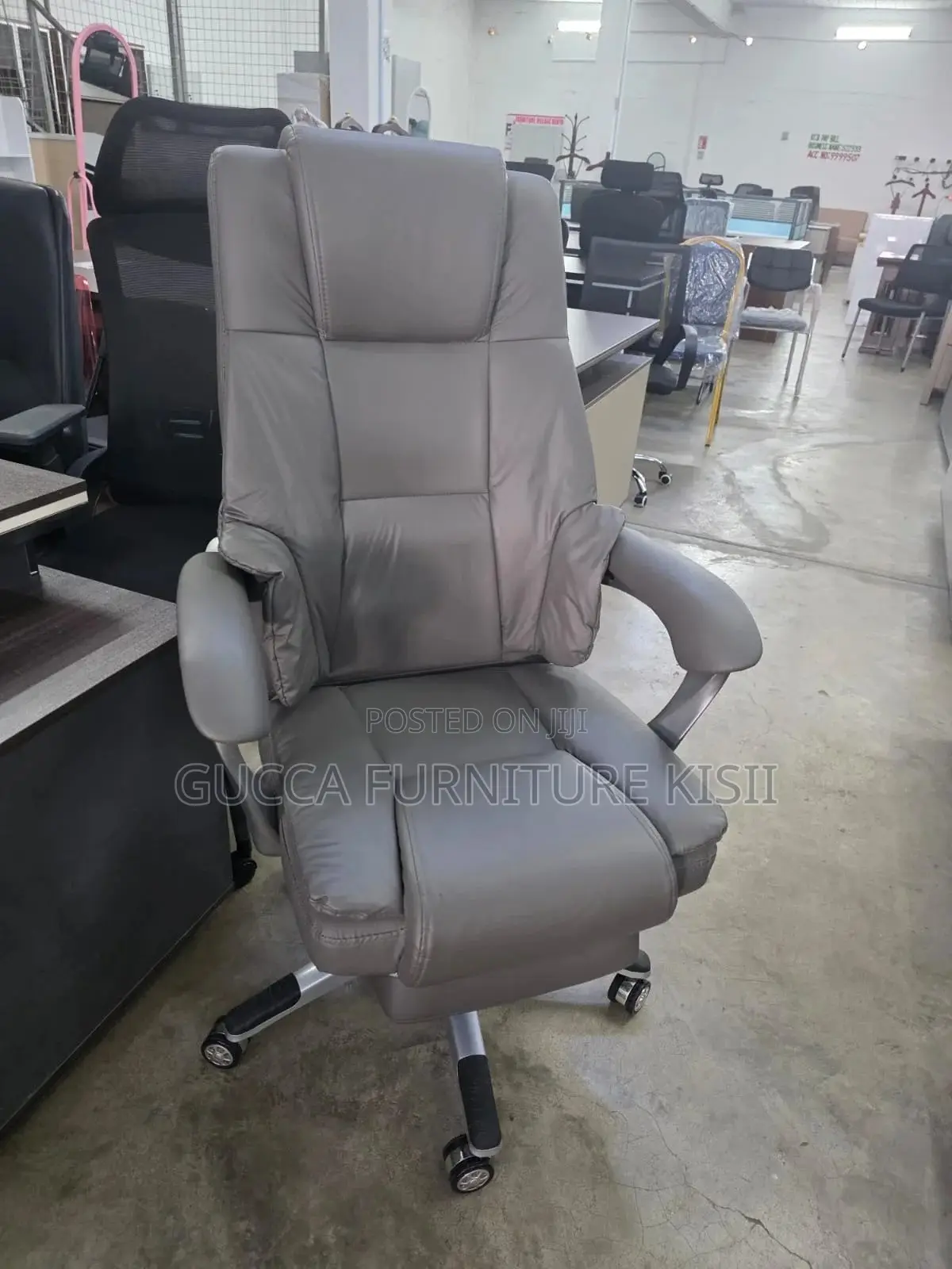 Office Chair; Leather Office Chair With Footrest