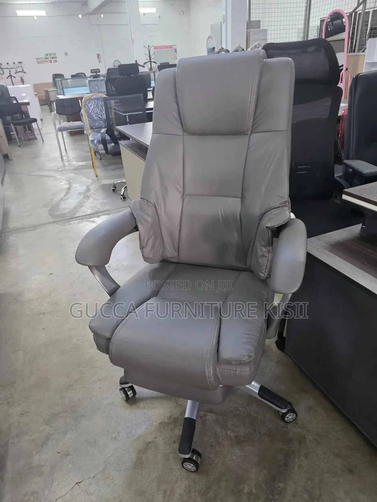 Office Chair; Leather Office Chair With Footrest