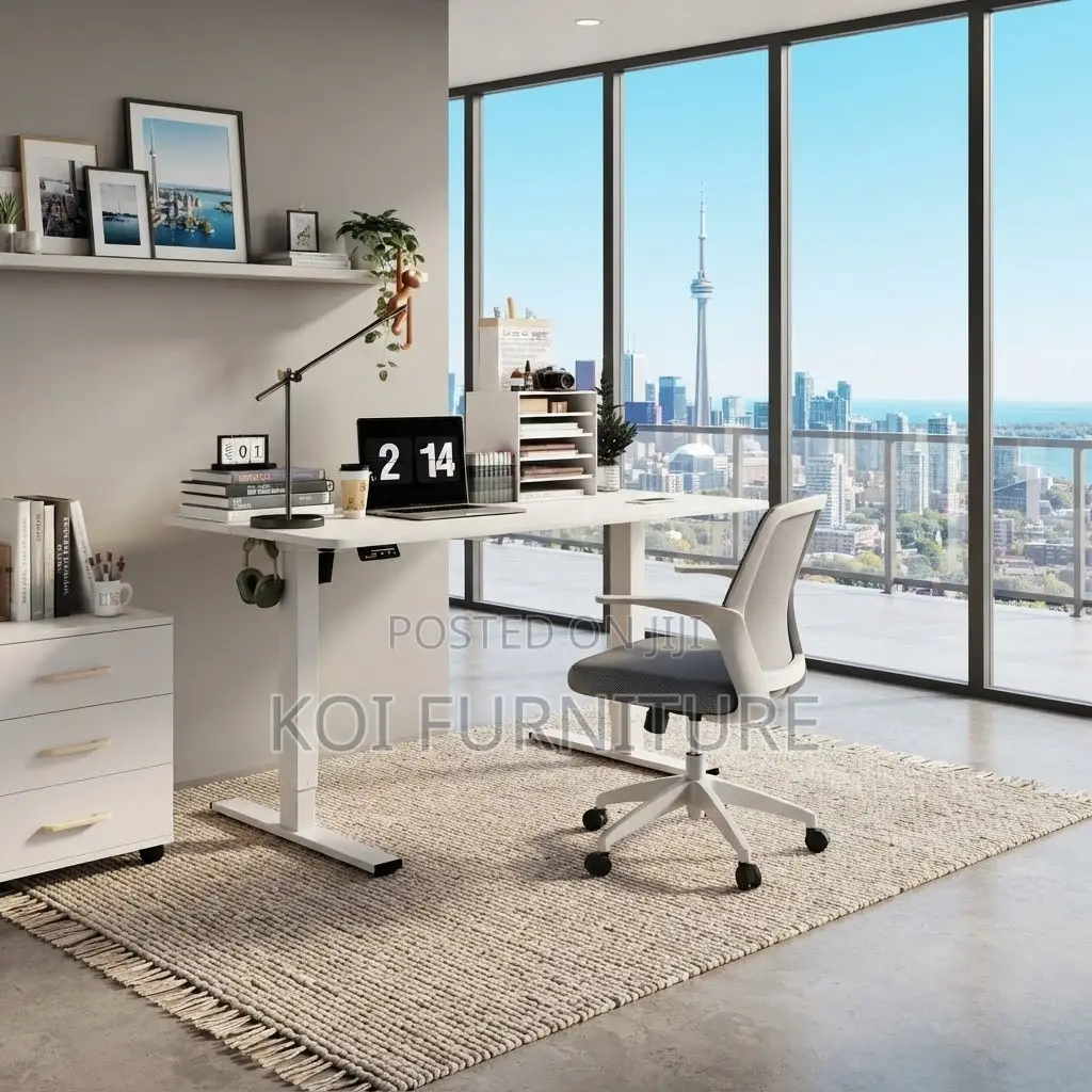 Office Desk; 1200MM White Ergonomical Office Electric Gaming Table