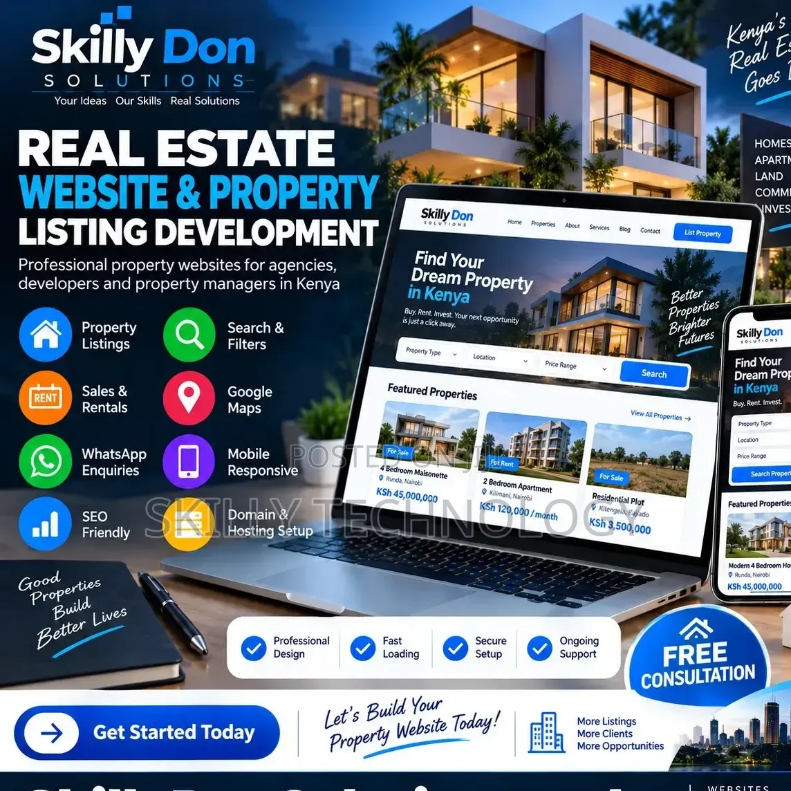 Real Estate Website Property Listing Development Kenya