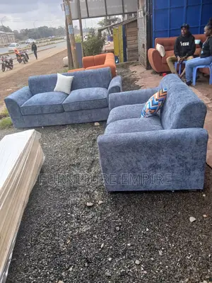 5‐Seater 3+2 Blue Sofa Set