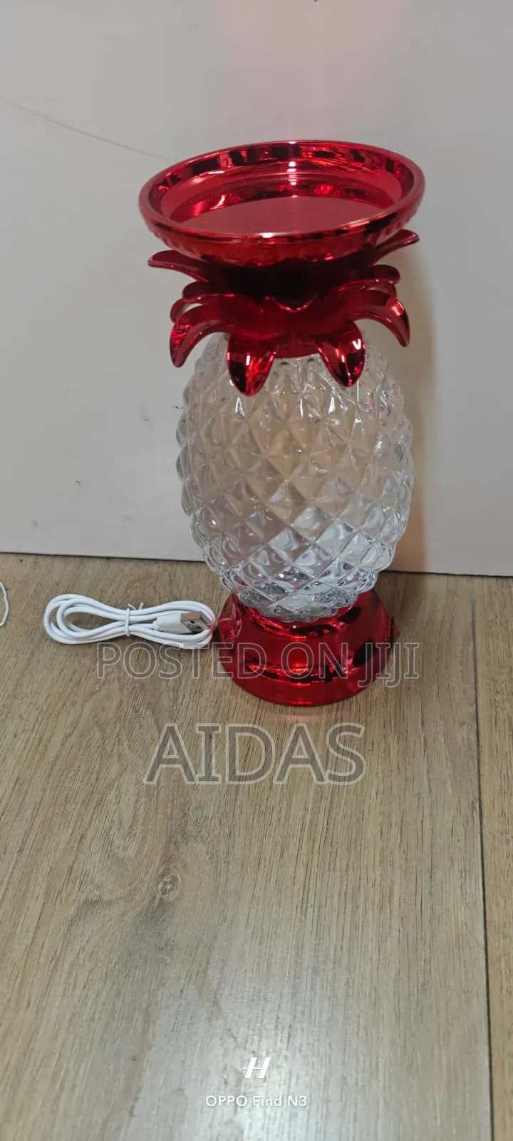 Brand New Gold Pineapple Led Color-Changing Lamp Candle Holder