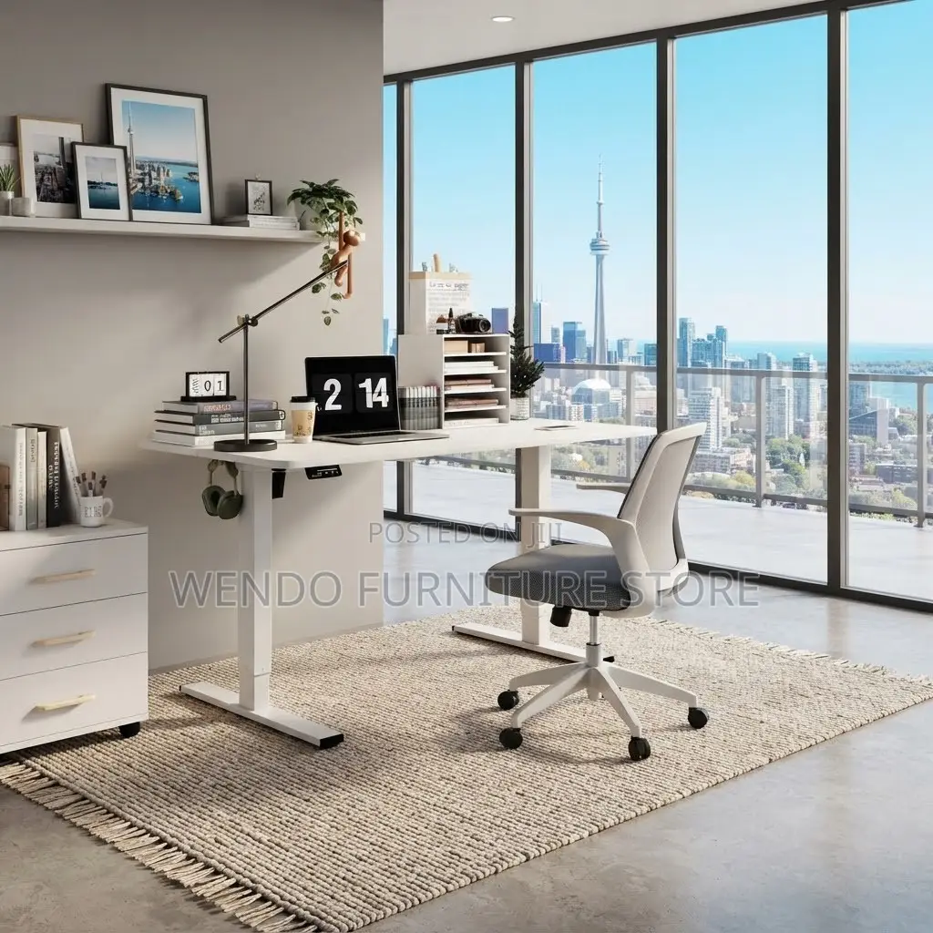 Office Desk; Electric Powered 120CM Modern Height Standing Desk