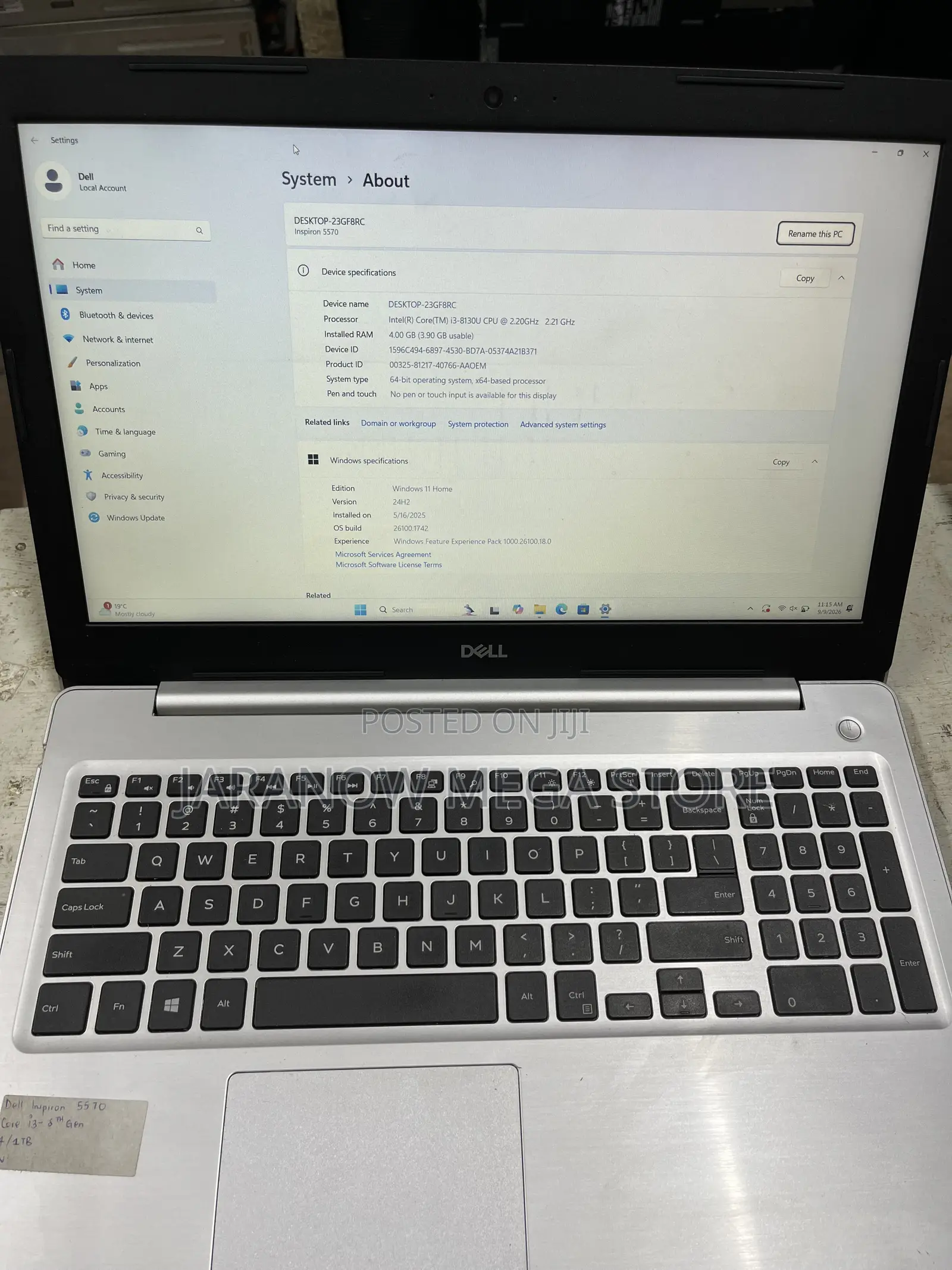 Laptop Dell Inspiron 5565 4GB Intel Core i3 HDD+SSD 1T