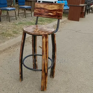 Wooden Stool With Rustic Finish