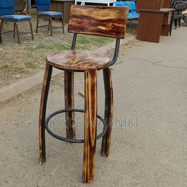 Wooden Stool With Rustic Finish - main view