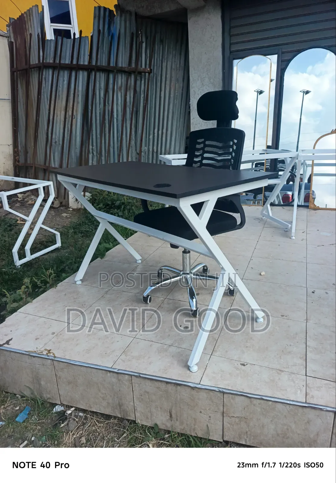 Double Flame Table and a Chair
