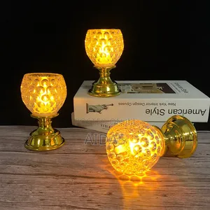 I PC Led Candle With Crystal Glass Mosaic Home Decoration
