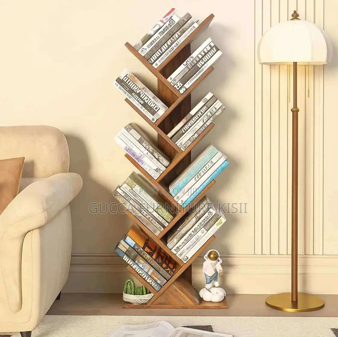 Tree Shaped Wooden Bookcase