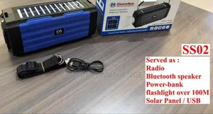 ElectroMate Rechargeable Solar Speaker With LED Flashlight