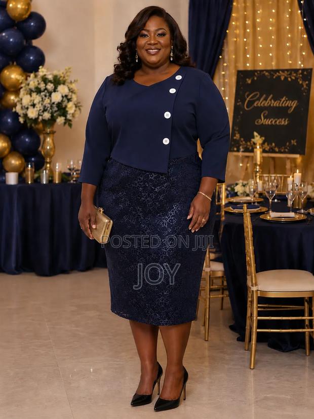 An Elegant Navy Blue Dress