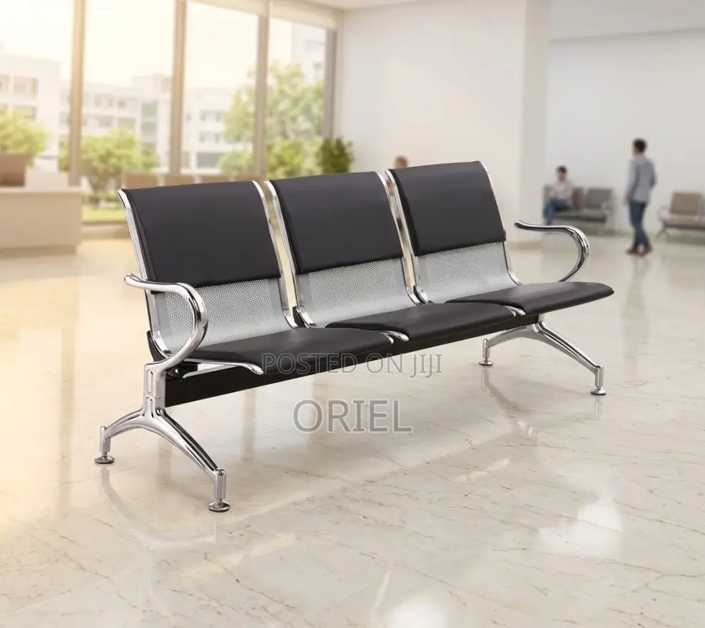 Office Waiting Bench : Hospital 3 Seat PU Leather Waiting Bench