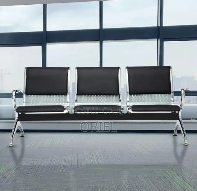 Office Waiting Bench : Hospital 3 Seat PU Leather Waiting Bench
