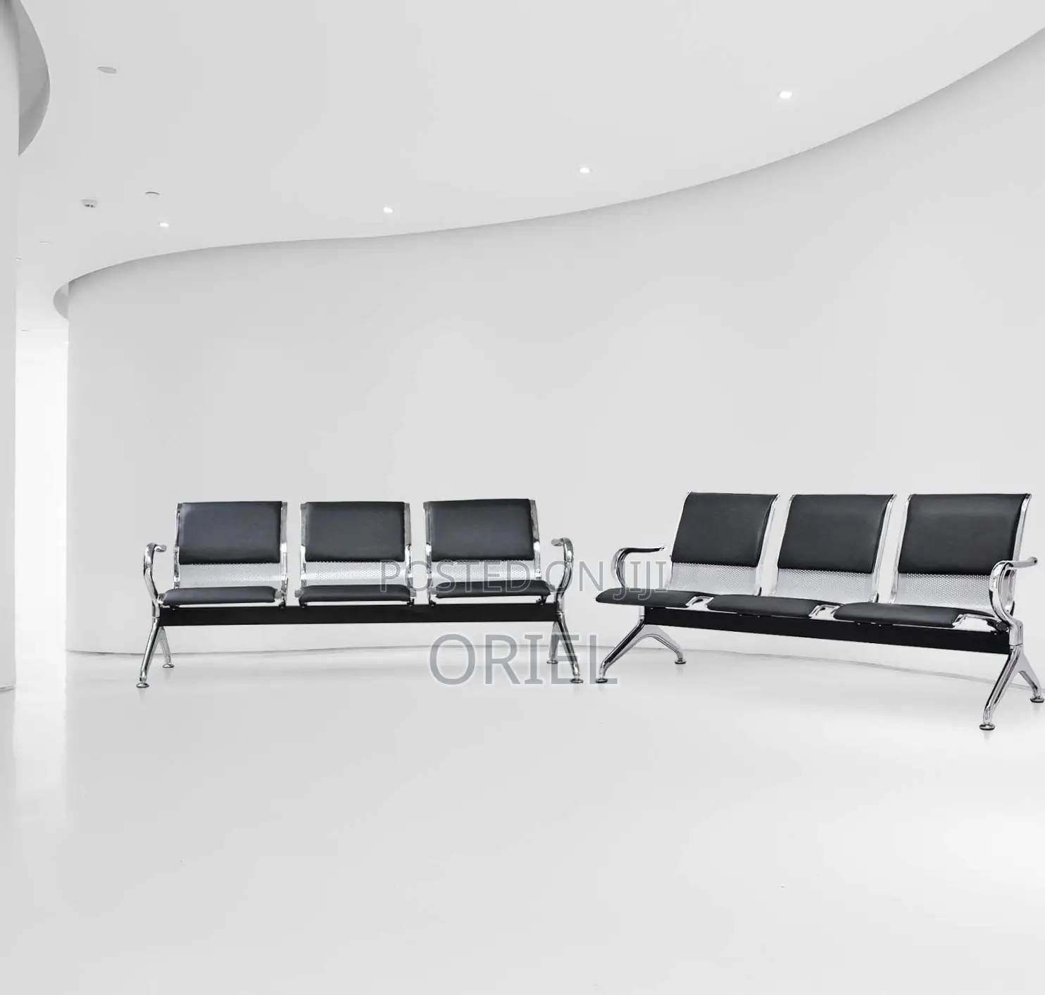 Office Waiting Bench : Hospital 3 Seat PU Leather Waiting Bench