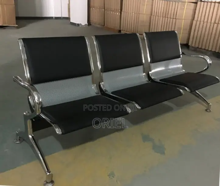 Office Waiting Bench : Hospital 3 Seat PU Leather Waiting Bench