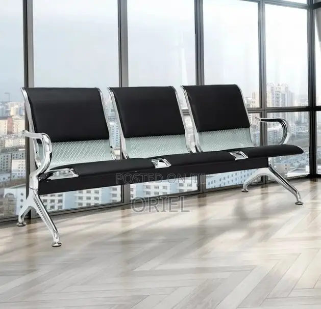 Office Waiting Bench : Hospital 3 Seat PU Leather Waiting Bench