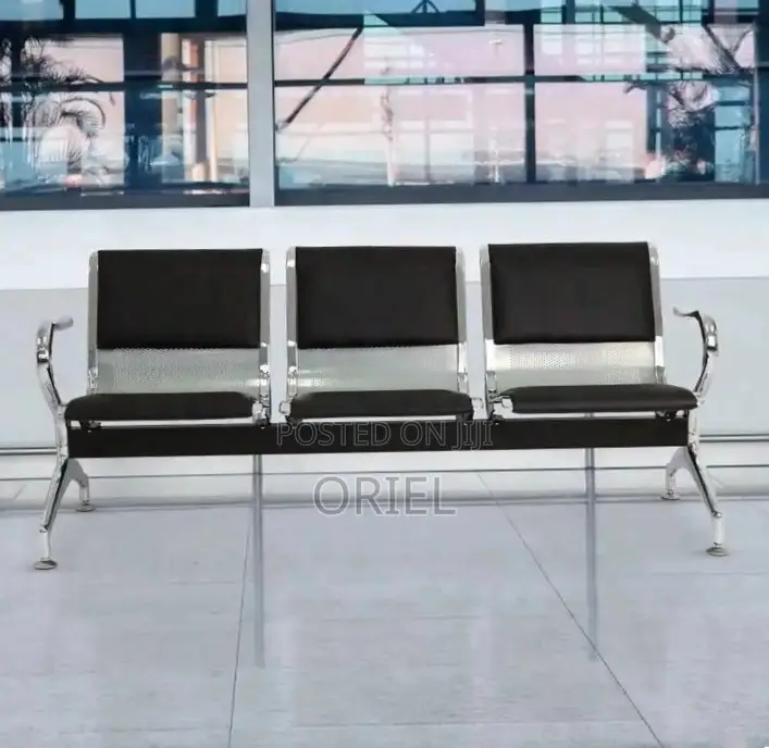 Office Waiting Bench : Hospital 3 Seat PU Leather Waiting Bench