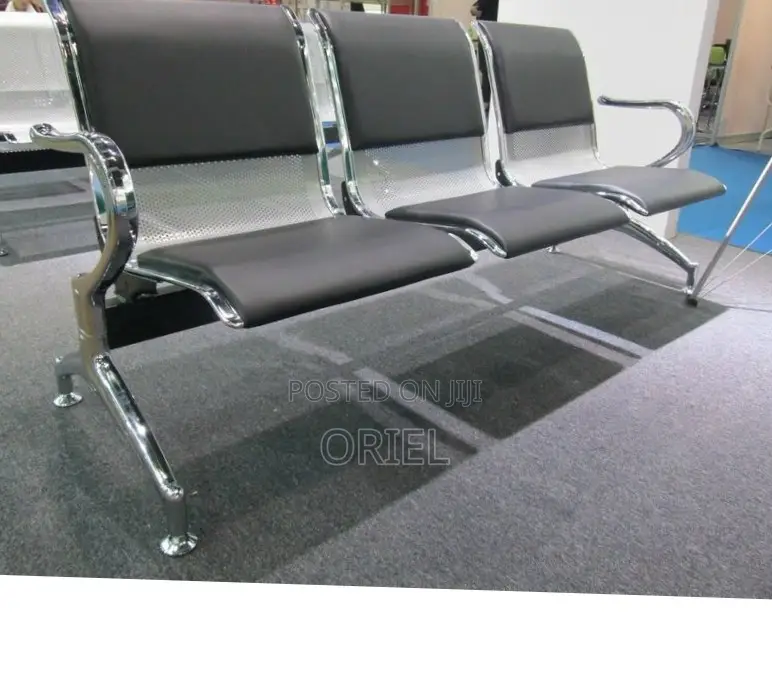 Office Waiting Bench : Hospital 3 Seat PU Leather Waiting Bench