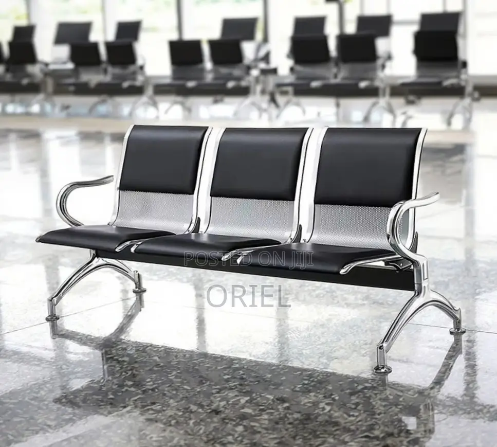 Office Waiting Bench : Hospital 3 Seat PU Leather Waiting Bench