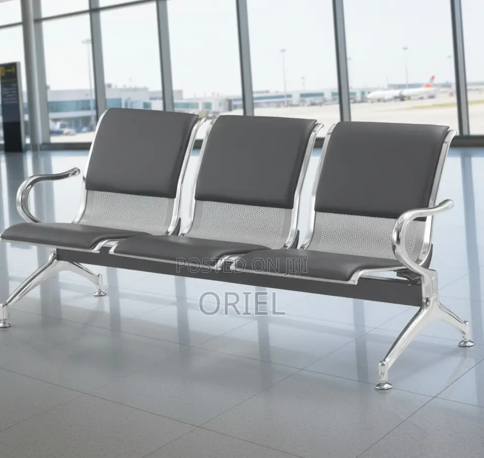 Office Waiting Bench : Hospital 3 Seat PU Leather Waiting Bench