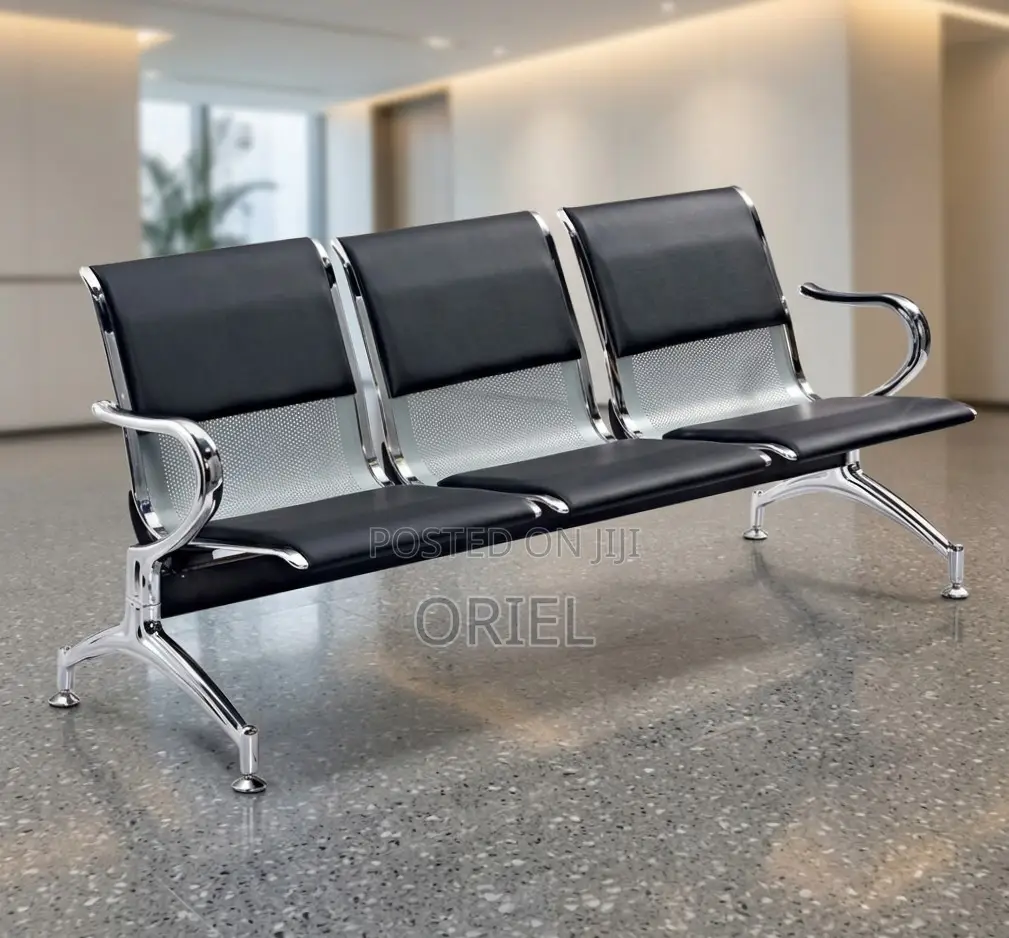 Office Waiting Bench : Hospital 3 Seat PU Leather Waiting Bench