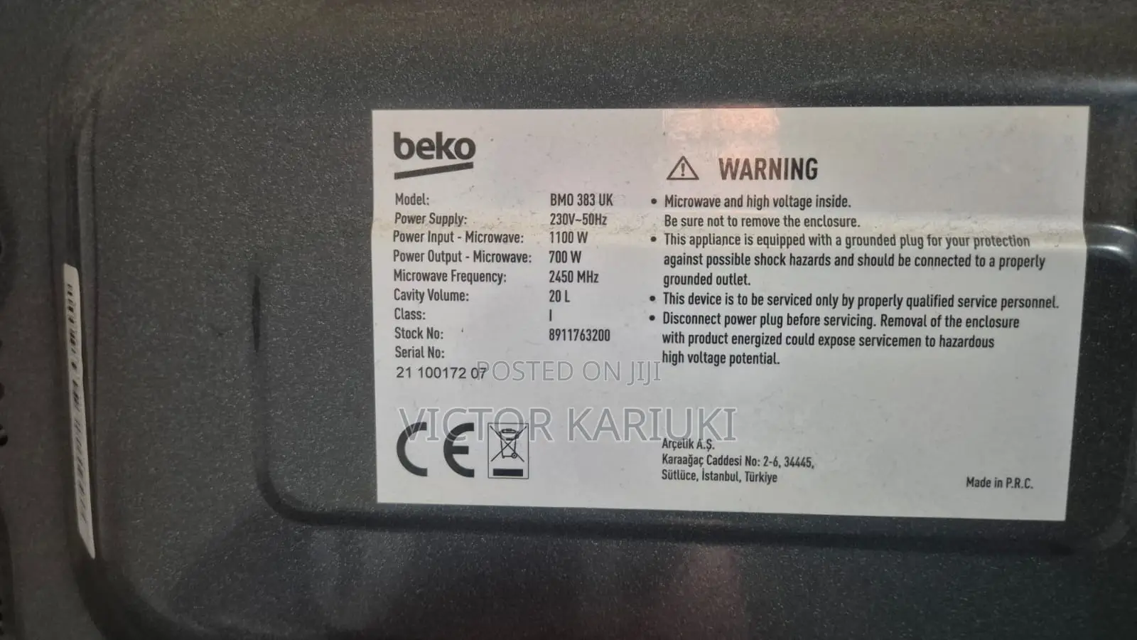 Beko Microwave 20l