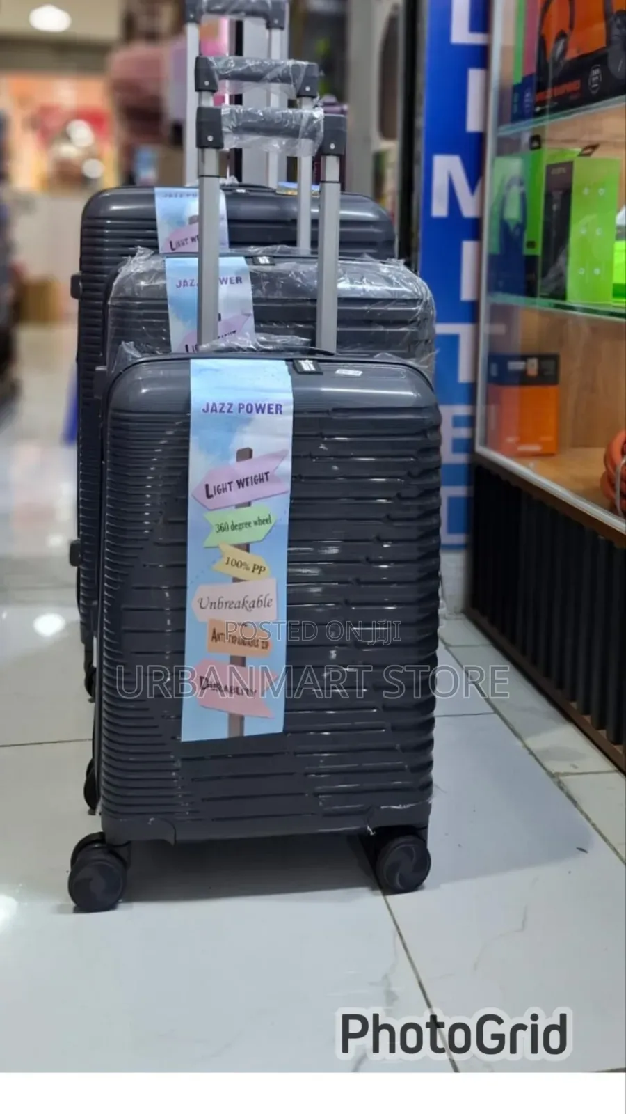 Quality 3 in 1 Rubber Suitcase Set – 63cm, 57cm 48cm