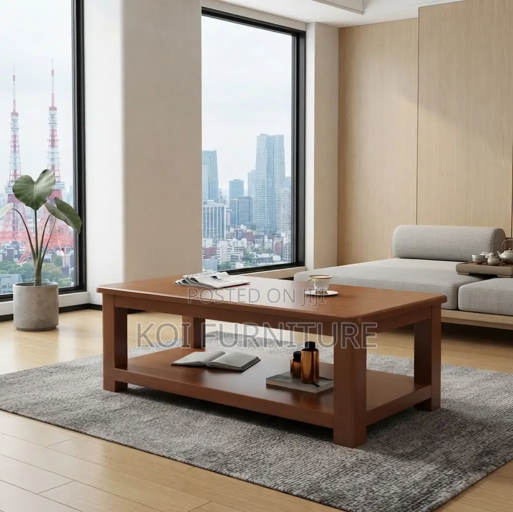 Coffee Table; Brown Polised Executive Home Office Coffee Tables