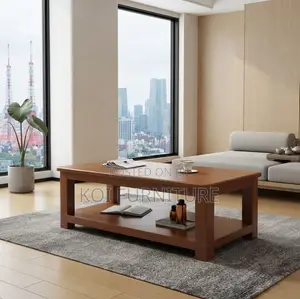 Coffee Table; Brown Polised Executive Home Office Coffee Tables