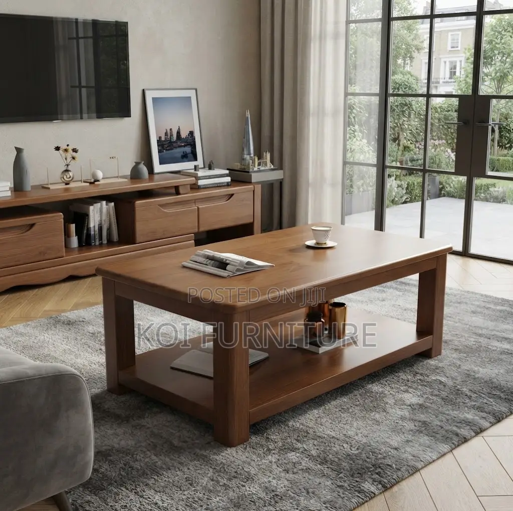 Coffee Table; Brown Polised Executive Home Office Coffee Tables