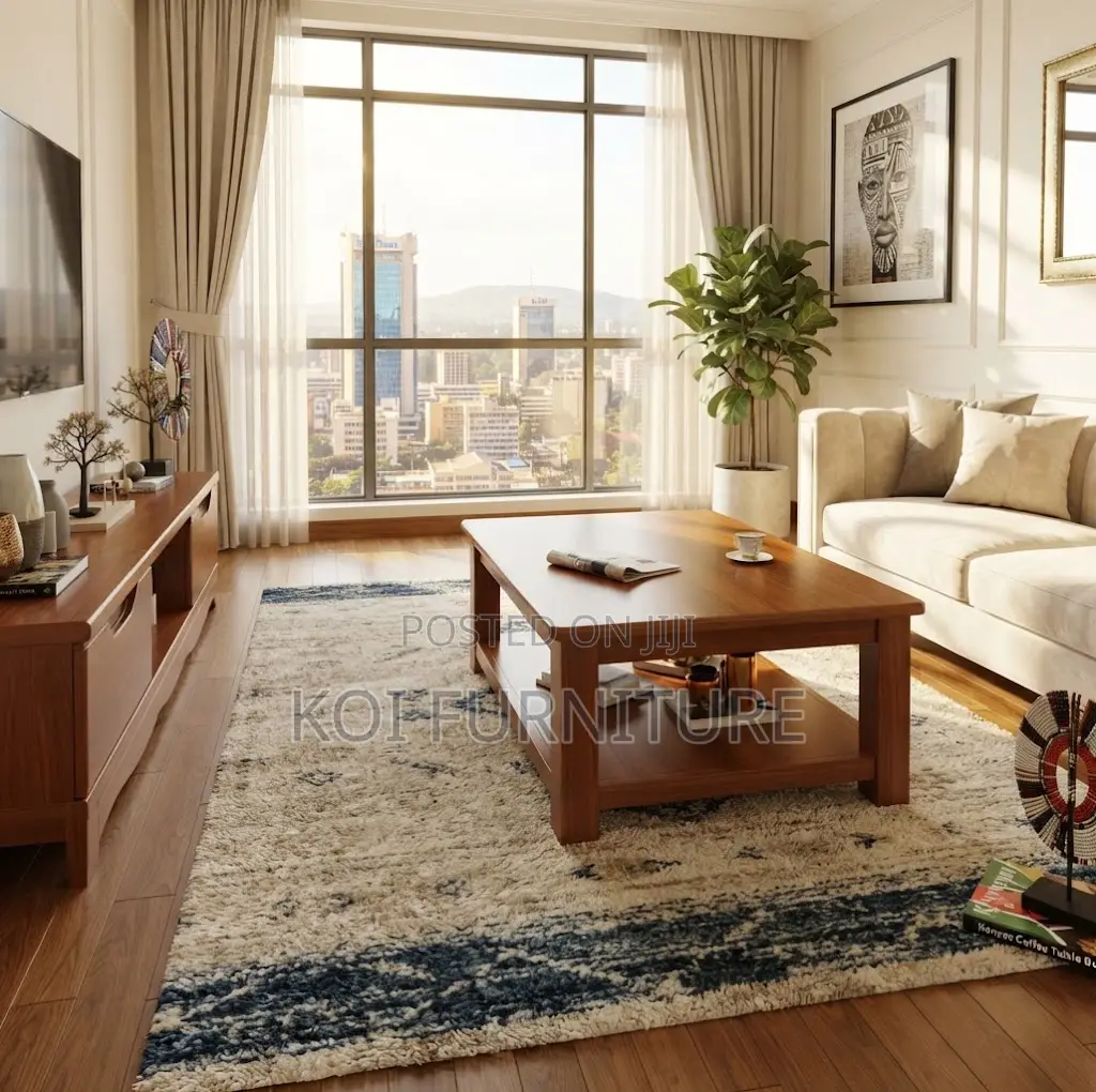 Coffee Table; Brown Polised Executive Home Office Coffee Tables