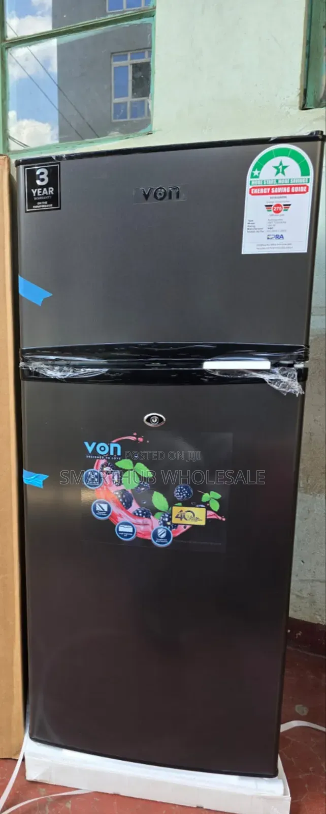 Von Double Door Fridge 125Litres Direct Cool