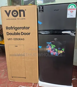 Von Double Door Fridge 125Litres Direct Cool