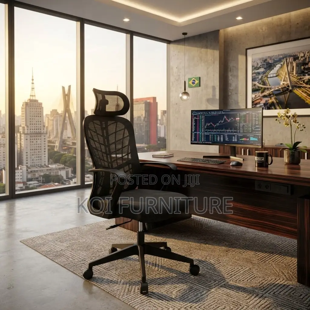 Office Chairs; Ergonomic High Fabric Office Seat With Web Backrest