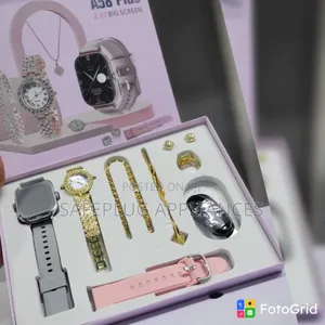 A58 Plus Smart Watch Luxury Jewelry Combo Set – 9-Piece Gift Pack