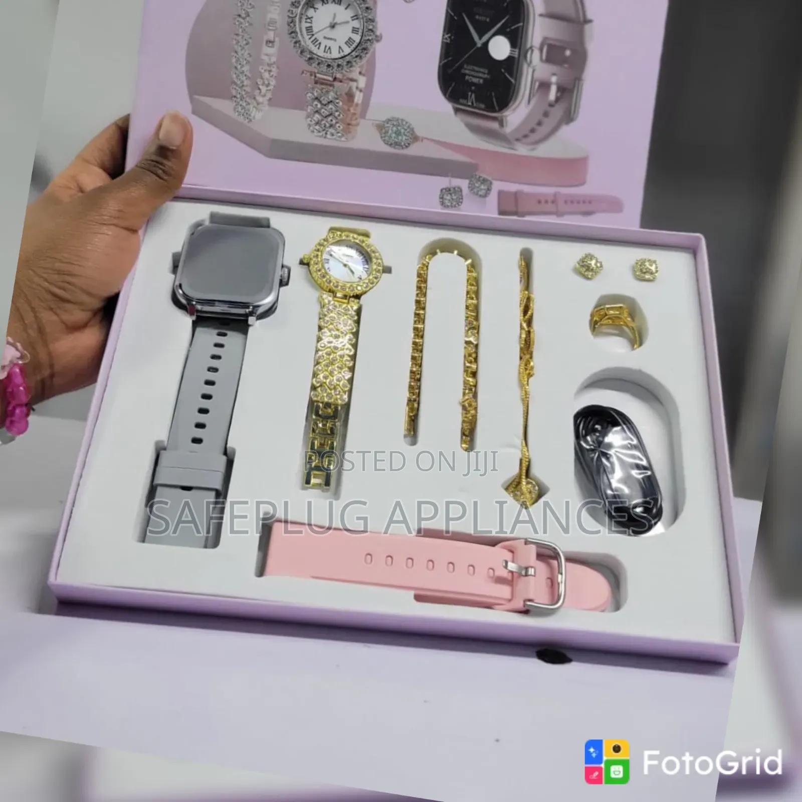A58 Plus Smart Watch Luxury Jewelry Combo Set – 9-Piece Gift Pack