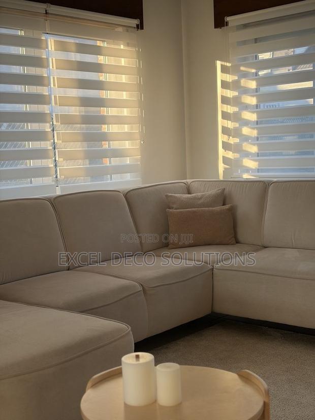 Kitchen Window Blinds | Moisture Resistant Zebra Roller Shades - thumbnail 2