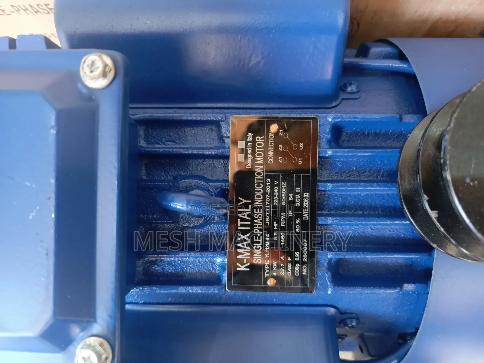 K-Max ITALY 5.5HP Single Phase Induction Motor