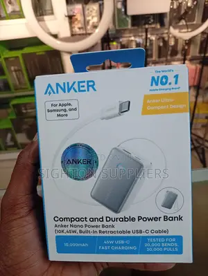 Anker Nano Power Bank (, 45W, Built-in Retractable USB-C Cable)
