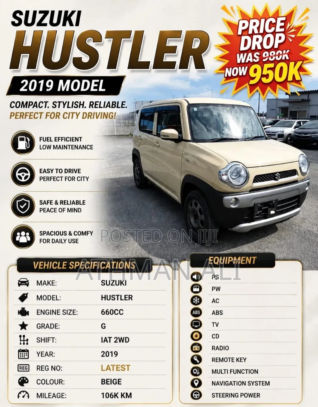 Suzuki Hustler 2019 Beige