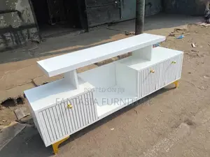 Modern White TV Console: Pay on Delivery