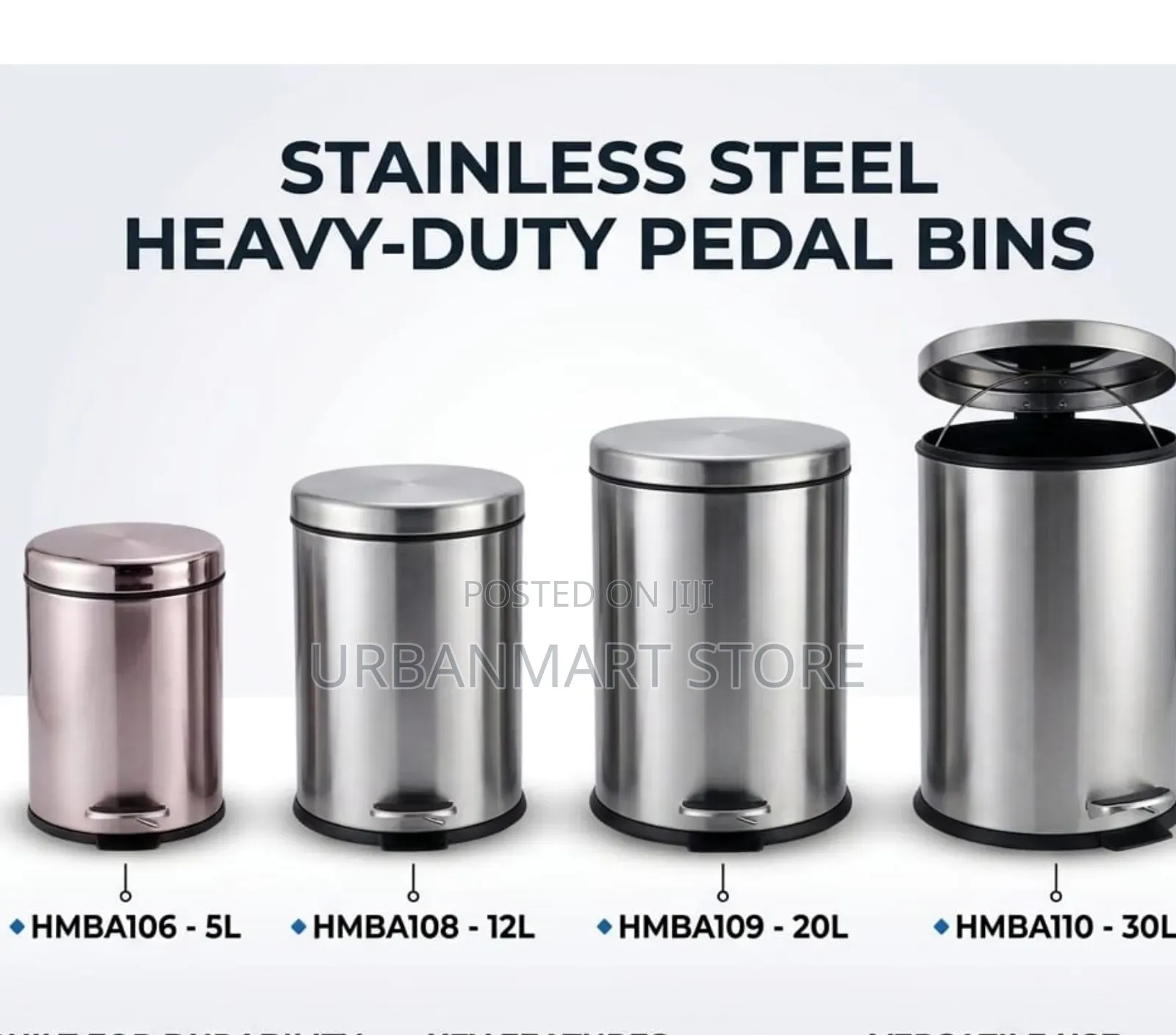 Stainless Steel Heavy Duty Pedal Bin 30 Litres