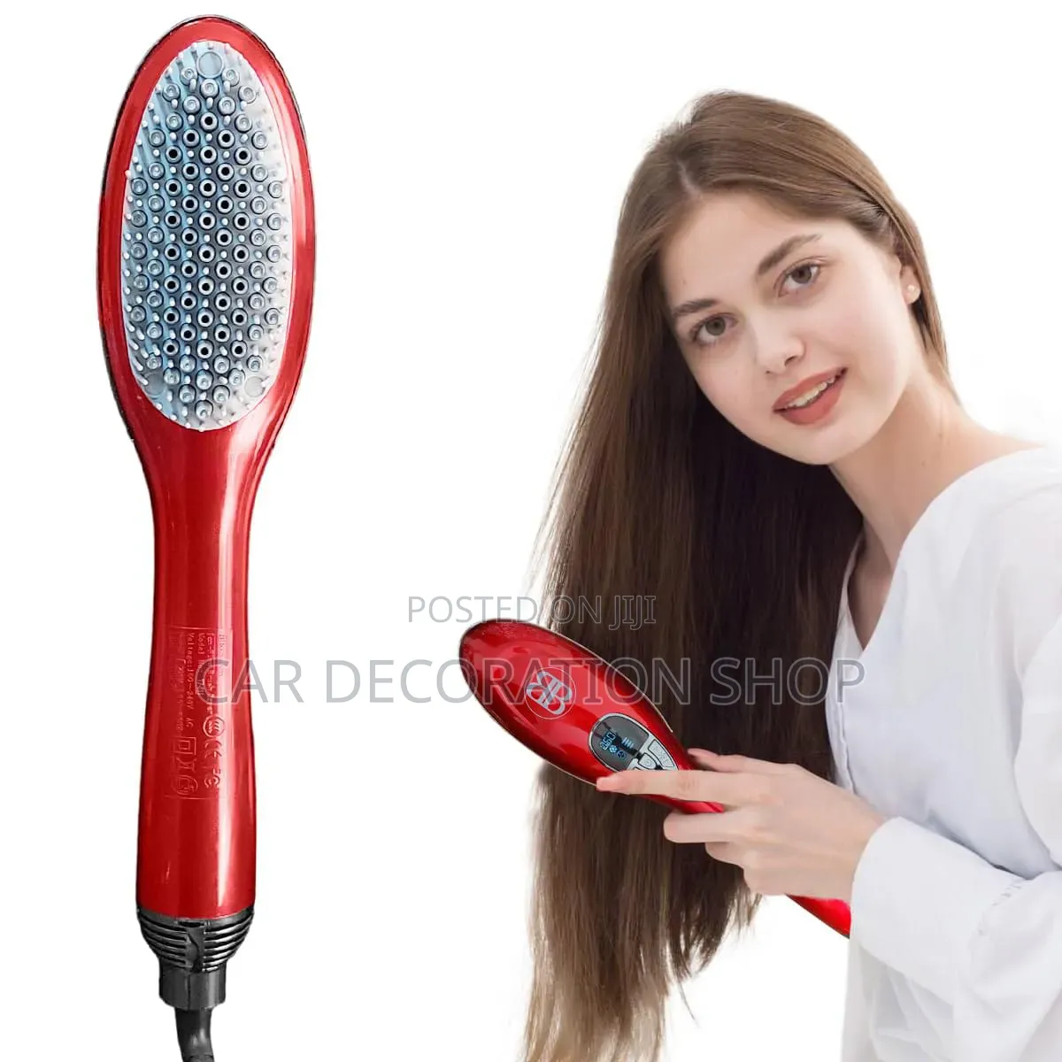 2in1 Electric Straightening Brush Comb With Bristles