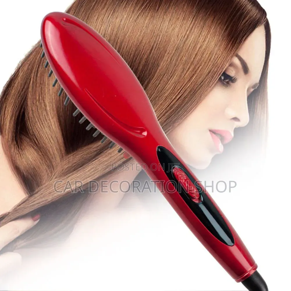 Electric Hair Brush Comb With Black Heating Elements Accents