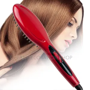 Electric Hair Brush Comb With Black Heating Elements Accents